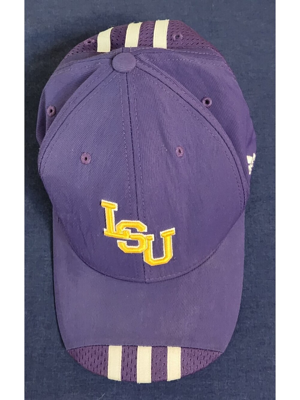 LSU Tigers Adidas Retro Purple White Stripes Hat Stitched Tiger Logo Adjustable